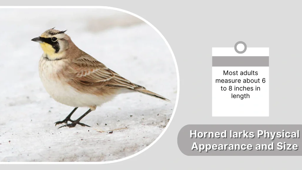 Horned larks Physical Appearance and Size
