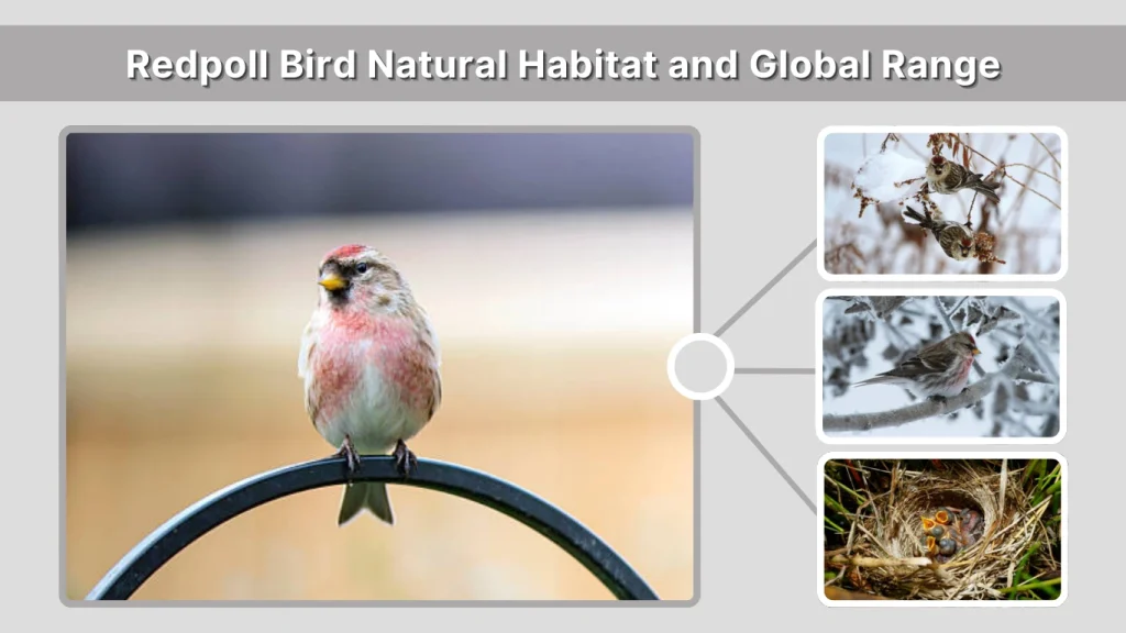 Redpoll Bird Natural Habitat and Global Range