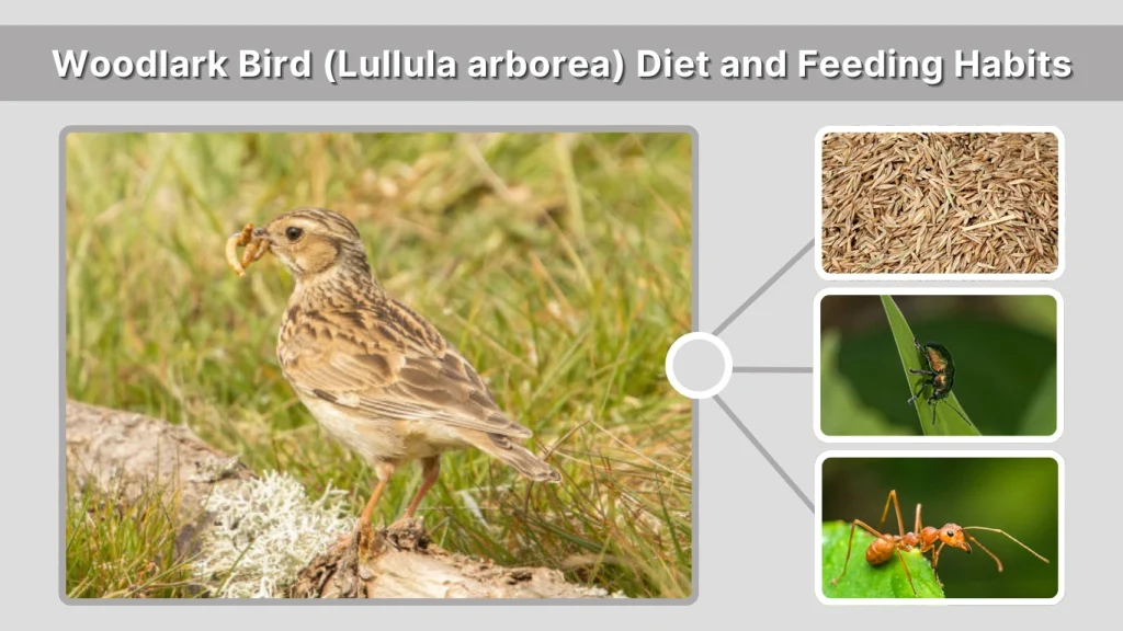Woodlark Bird (Lullula arborea) Diet and Feeding Habits