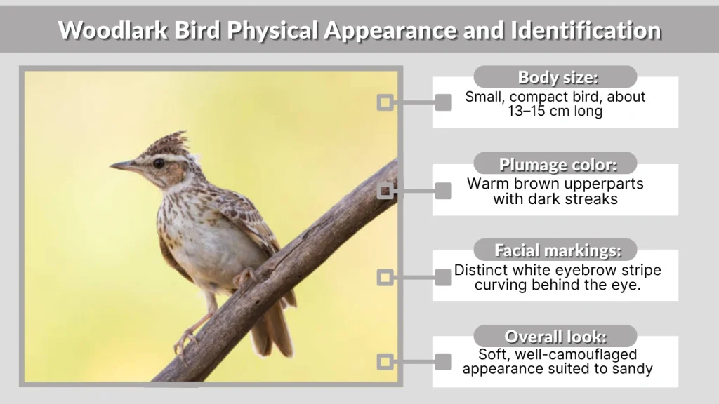 Woodlark Bird Physical Appearance and Identification