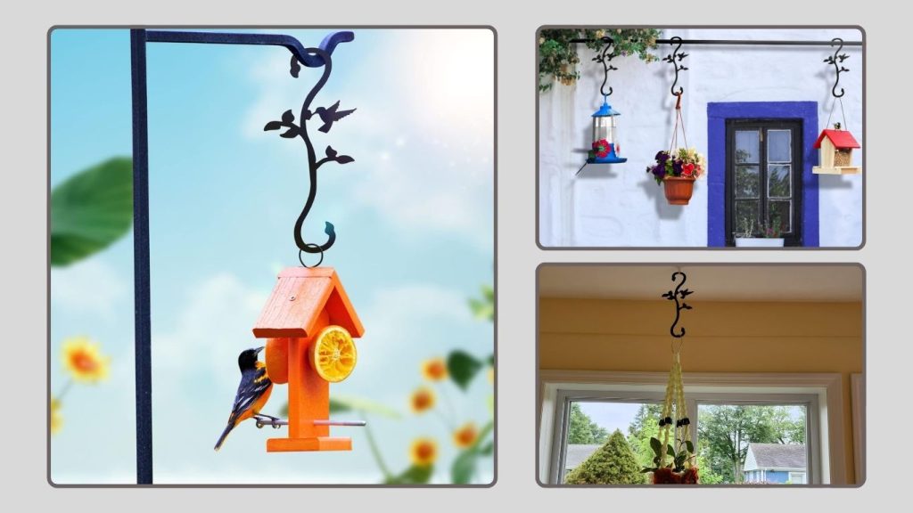 Decorative Outside Hangers with Extender for Hummingbird Feeders & Décor