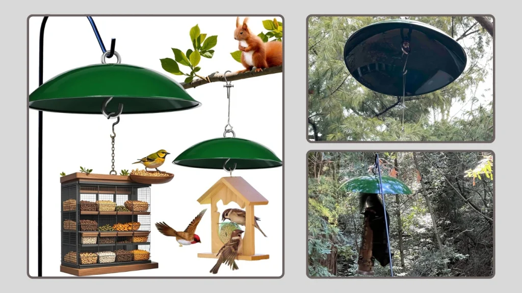 15.7-Inch Squirrel Feeder Baffle – Suspension Shepherd Hook Guard