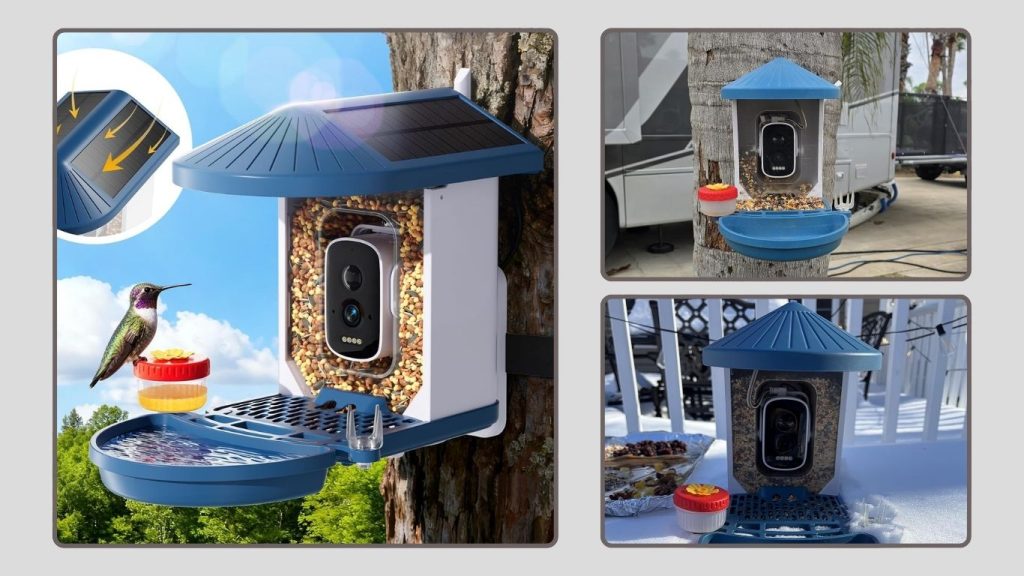 Solar Powered AI Bird Feeder Camera with Real-Time Identification (Model B0FPWCZ248)