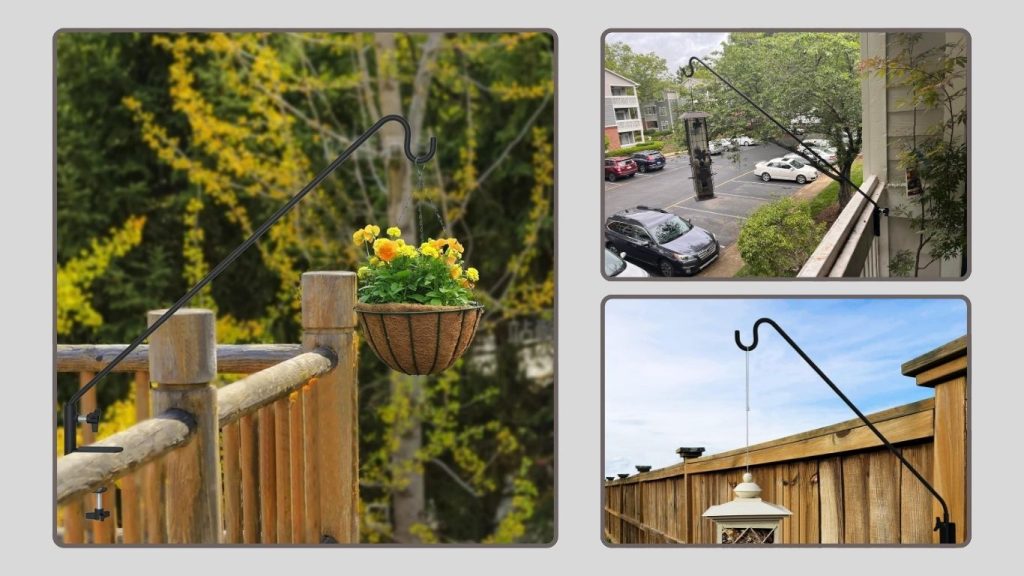 Extended Wall-Mounted Adjustable Hanging Bracket for Lanterns & Feeders