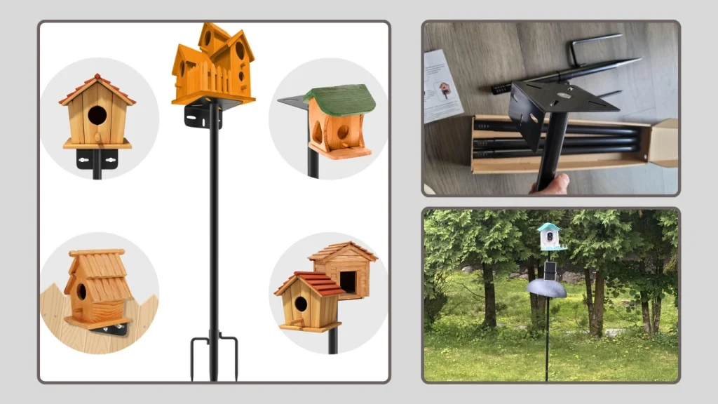 80″ Adjustable Bird Feeder Pole for Outdoor Birdwatching