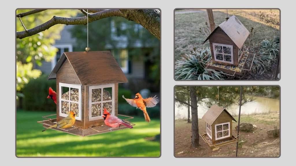 IWNTWY Weatherproof Outdoor Bird Feeder – Heavy-Duty Metal