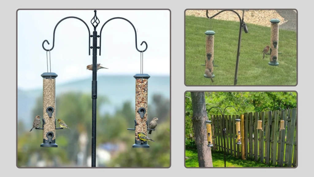 Kingsyard 2 Pack Tube Bird Feeders with 6 Feeding Ports