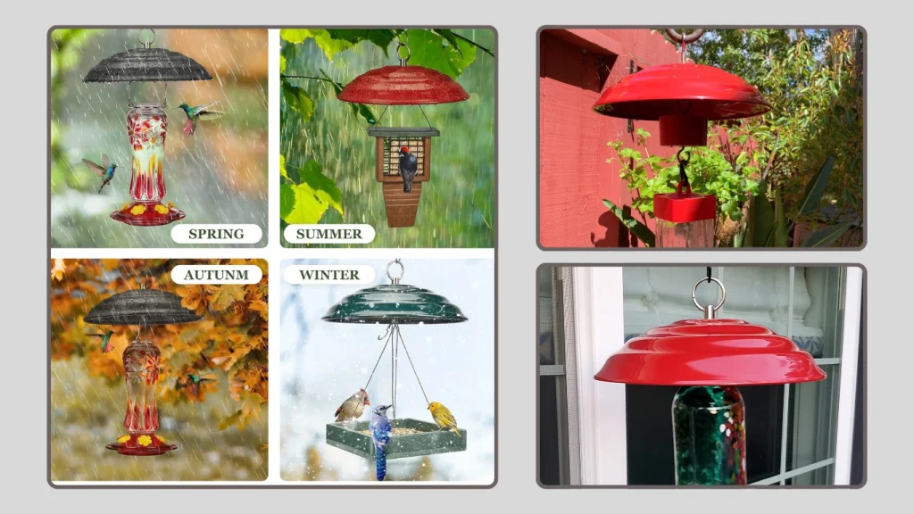 Kingsyard Weather Protective Hanging Bird Feeder Dome