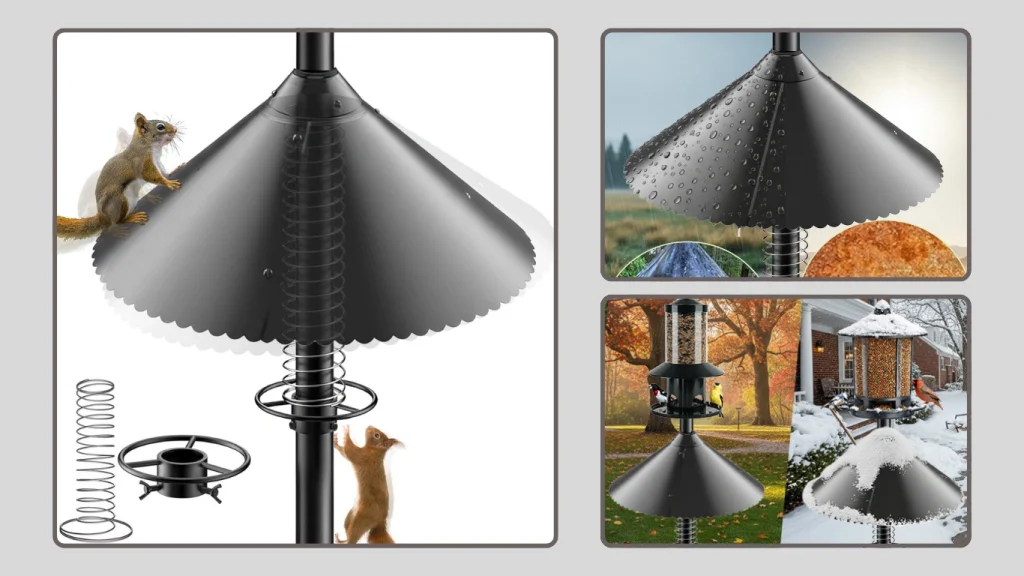 NENOWOND Heavy-Duty Spring Motion Squirrel Protector