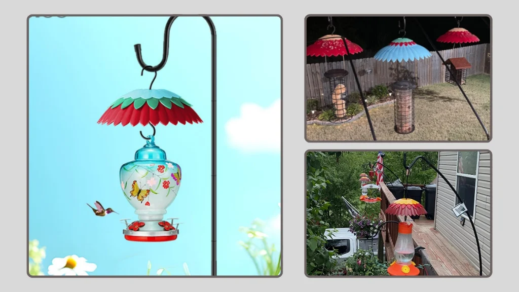 Skaithee Umbrella Shepherd Hook Bird Feeder Baffle