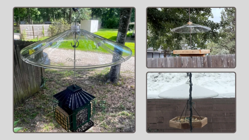 iBorn Oversized Transparent Bird Feeder Rain Cover