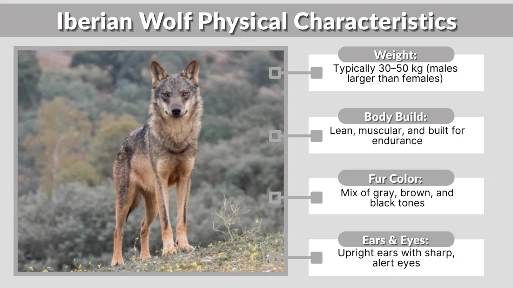 Iberian Wolf Physical Characteristics