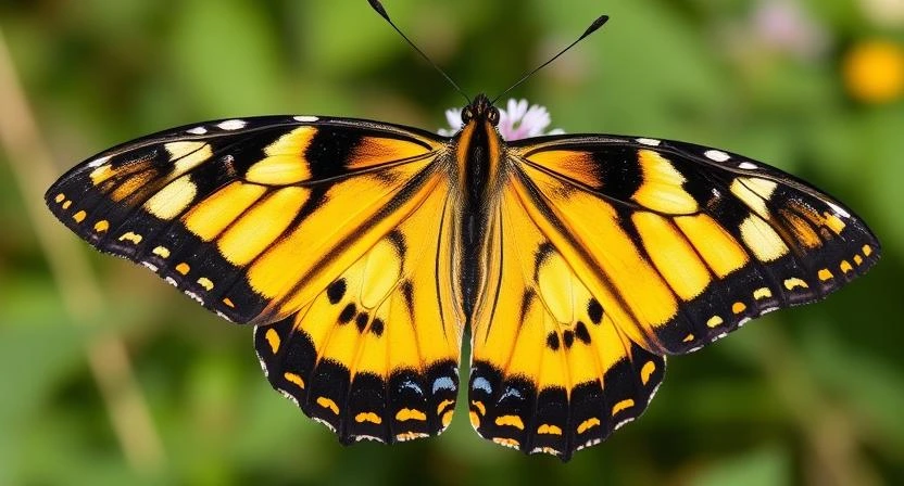 Black Butterflies with Yellow Markings