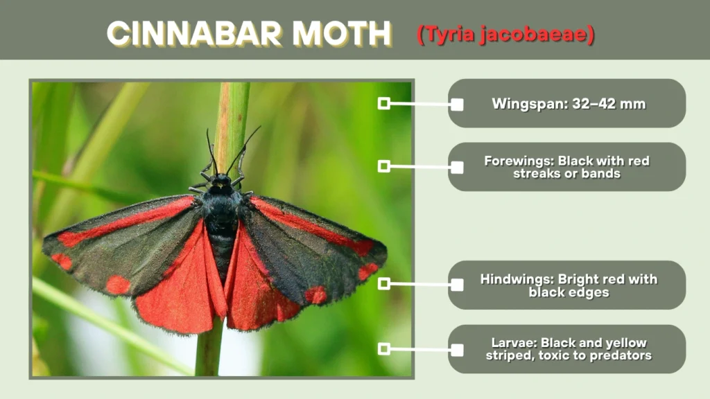 Cinnabar Moth (Tyria jacobaeae)