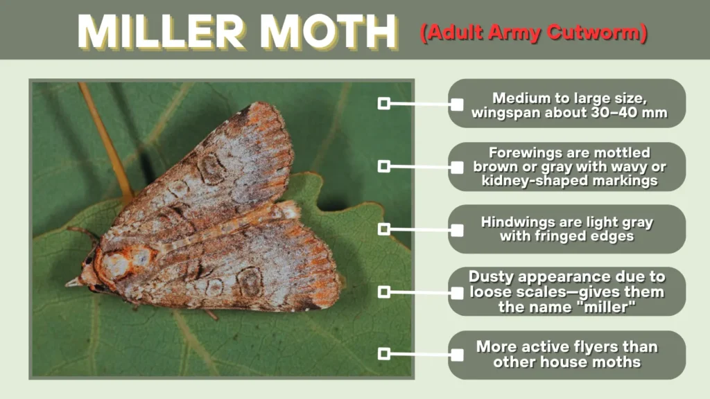 Miller Moth (Adult Army Cutworm)