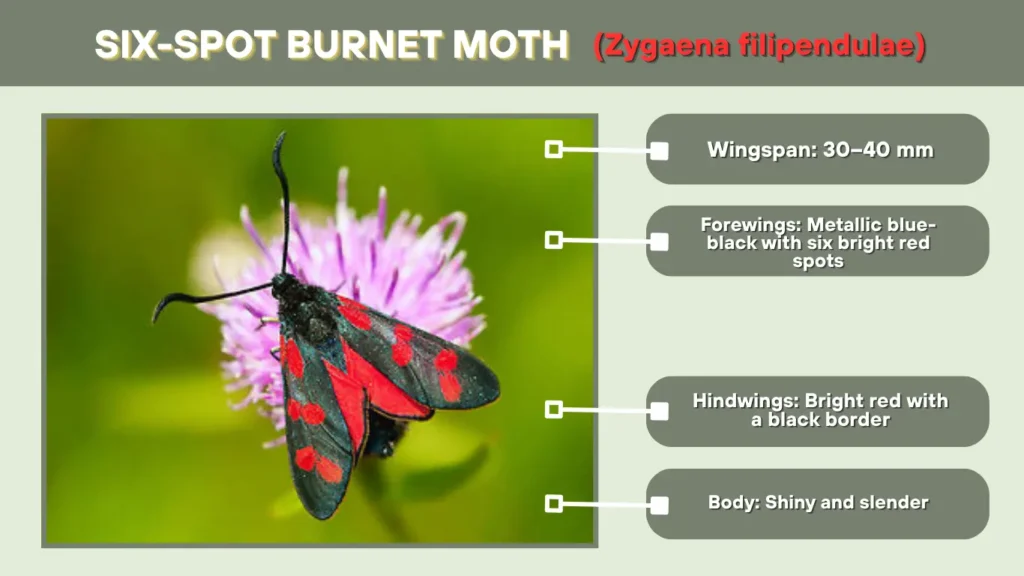 Six-spot Burnet Moth (Zygaena filipendulae)