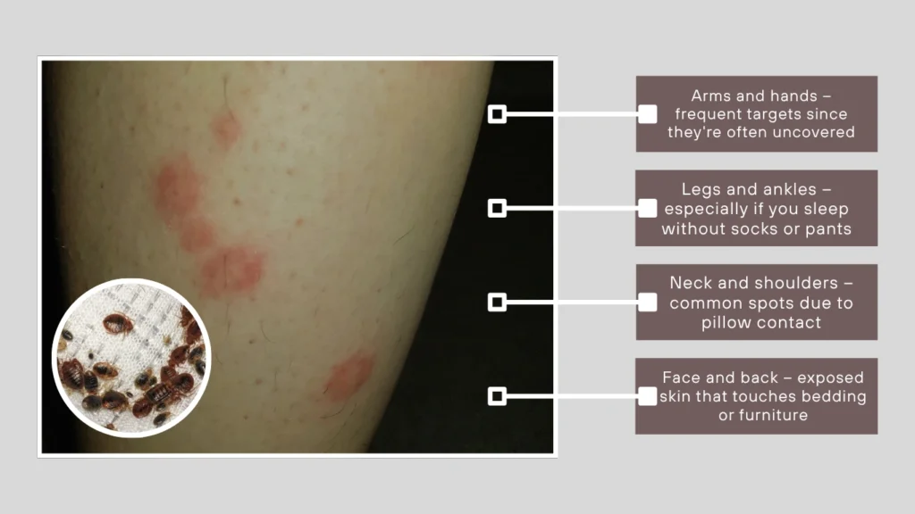 Where Bed Bug Bites Commonly Appear