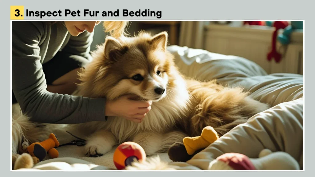 3. Inspect Pet Fur and Bedding