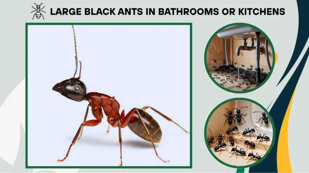Large Black Ants in Bathrooms or Kitchens