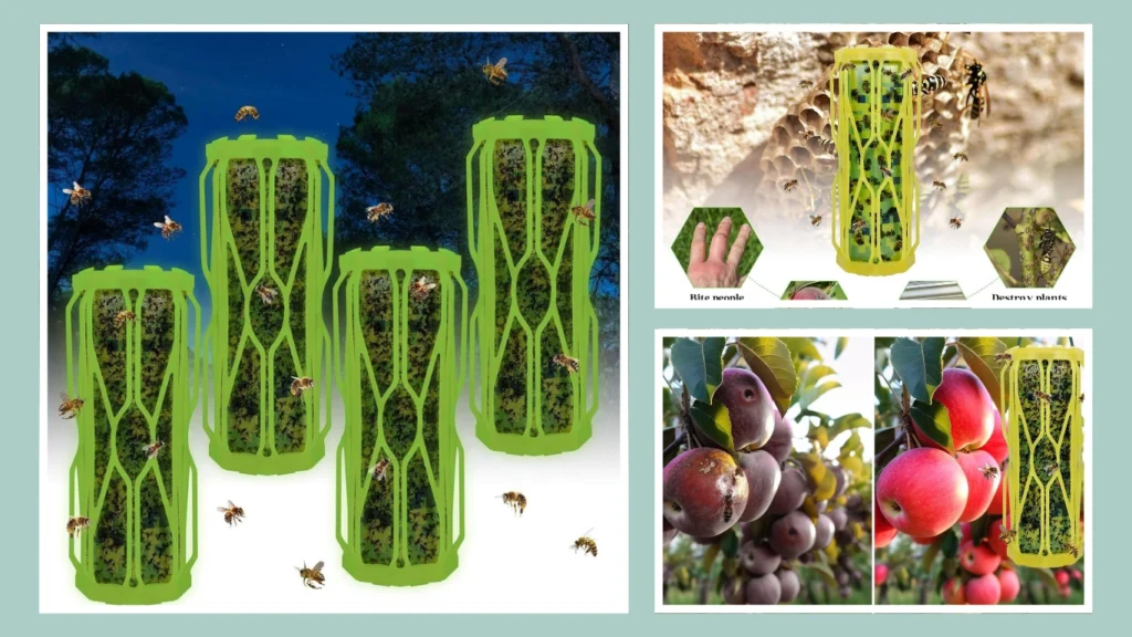 Outdoor Hanging Wasp Trap – Fluorescent Design for Wasps, Carpenter Bees & Mosquitoes