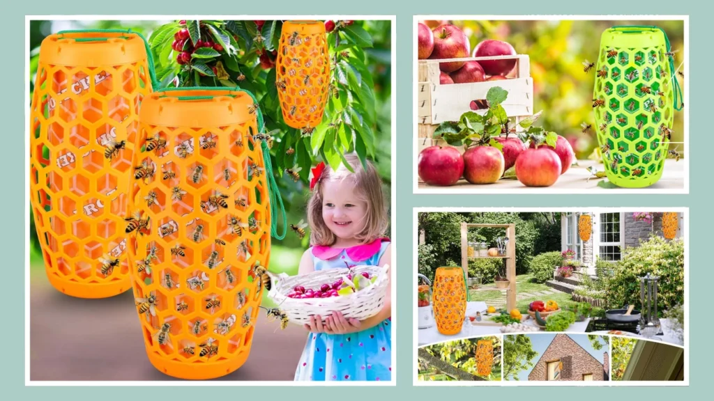 Outdoor Wasp Trap – Effective Carpenter Bee and Wasp Catcher (Non-Toxic & Reusable)