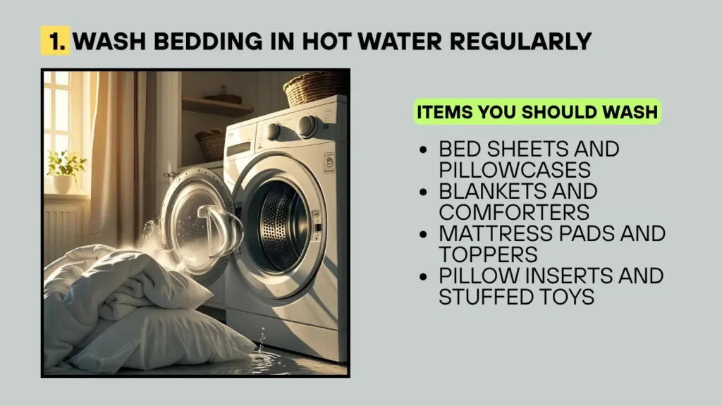 Wash Bedding in Hot Water Regularly