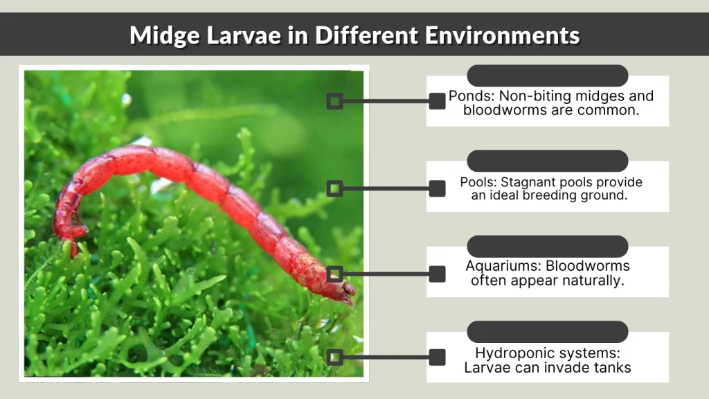 Midge Larvae in Different Environments