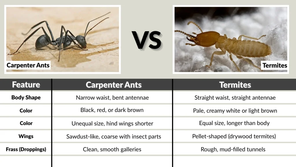 Carpenter Ants vs Termites – Quick Comparison