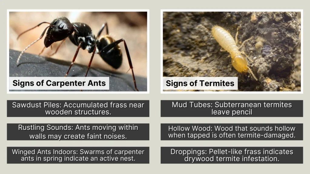 Signs of Infestation – Carpenter Ants vs Termites