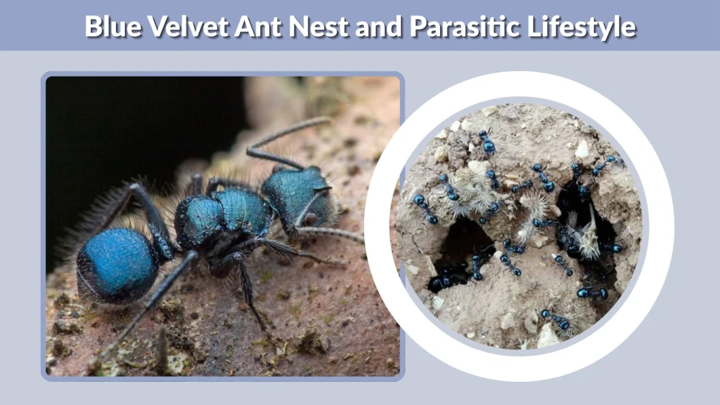 Blue Velvet Ant Nest and Parasitic Lifestyle