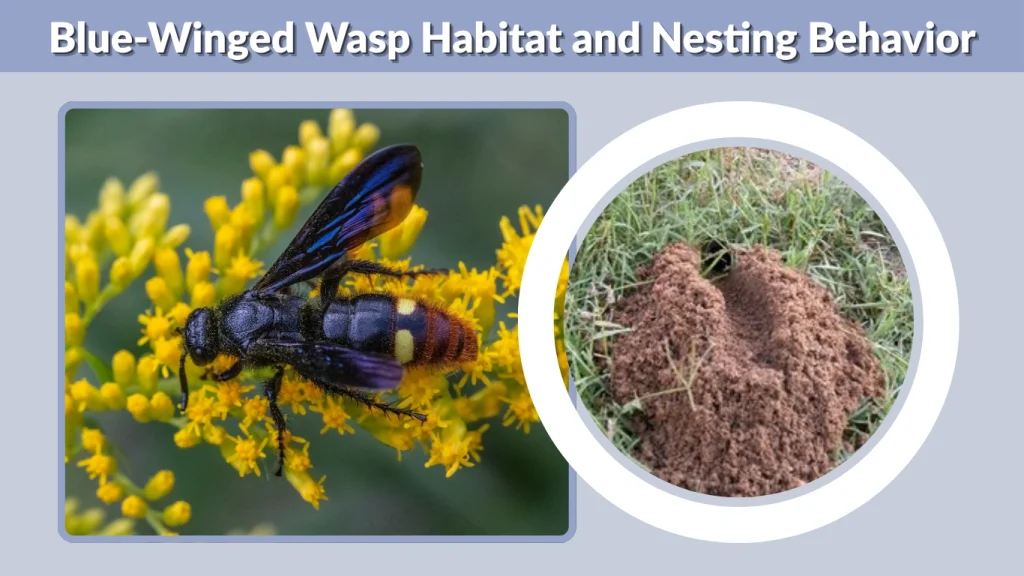 Blue-Winged Wasp Habitat and Nesting Behavior