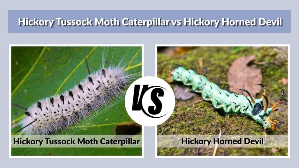 Hickory Tussock Moth Caterpillar vs Hickory Horned Devil