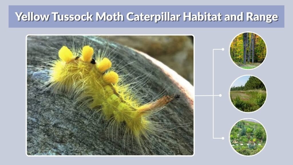 Yellow Tussock Moth Caterpillar Habitat and Range