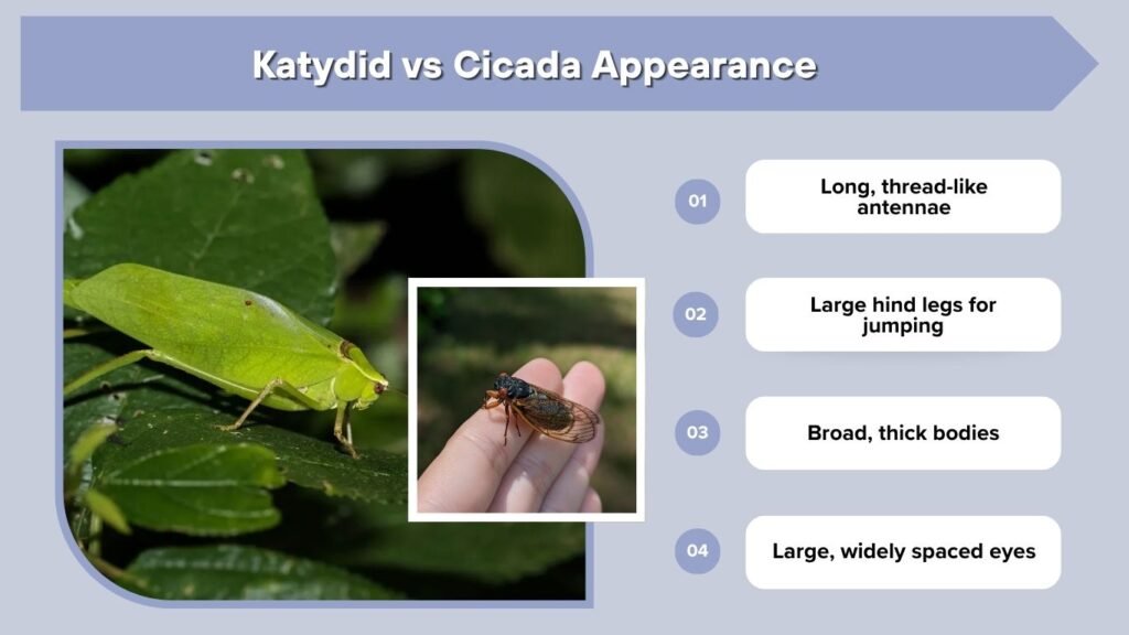 Katydid vs Cicada Appearance
