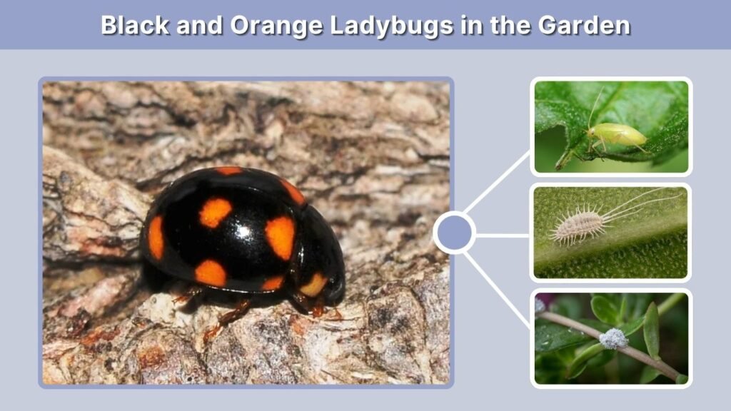 Black and Orange Ladybugs in the Garden