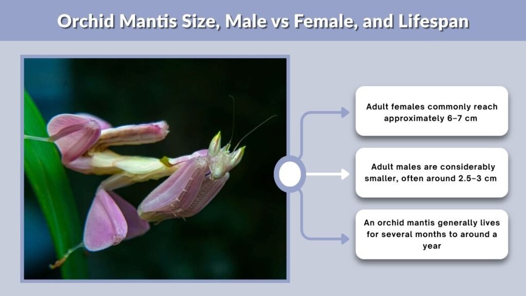 Orchid Mantis Size, Male vs Female, and Lifespan
