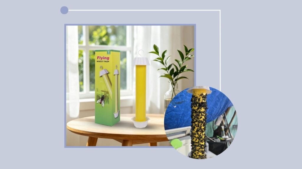 Yellow Sticky Hanging Wasp Trap for Indoor & Outdoor Use