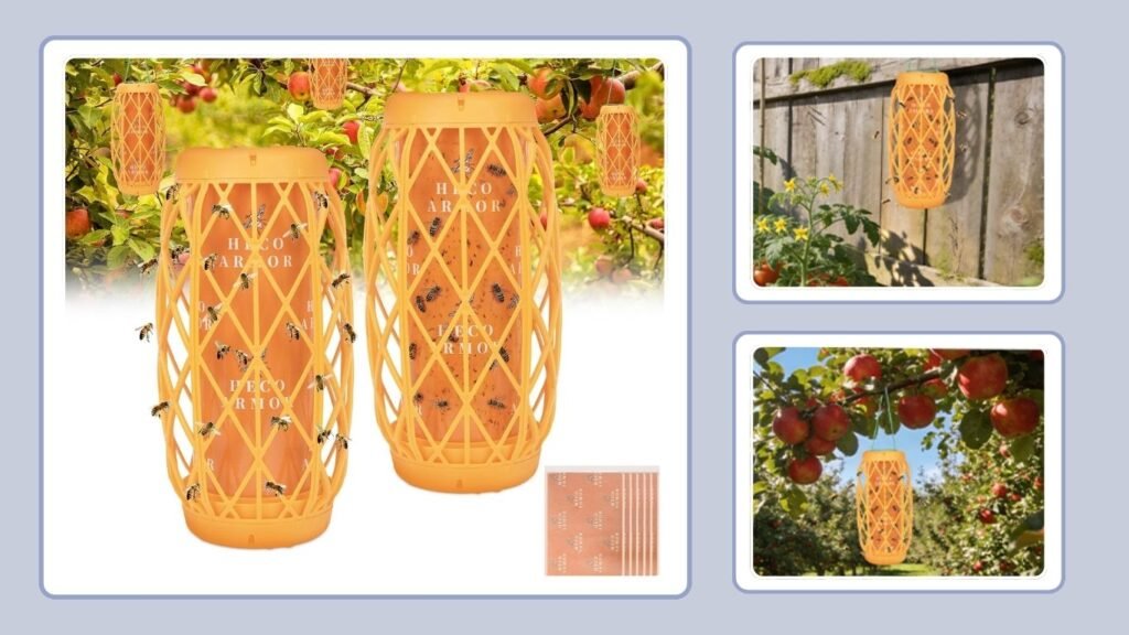 Outdoor Hanging Sticky Wasp Trap with Refill Sheets