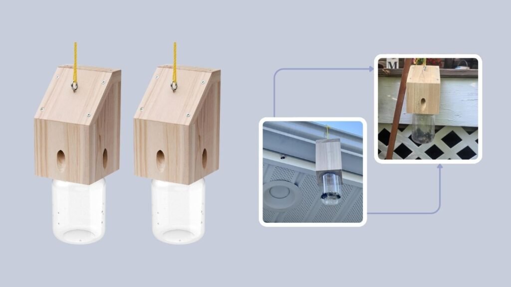 Outdoor Carpenter Bee Trap with Removable Container