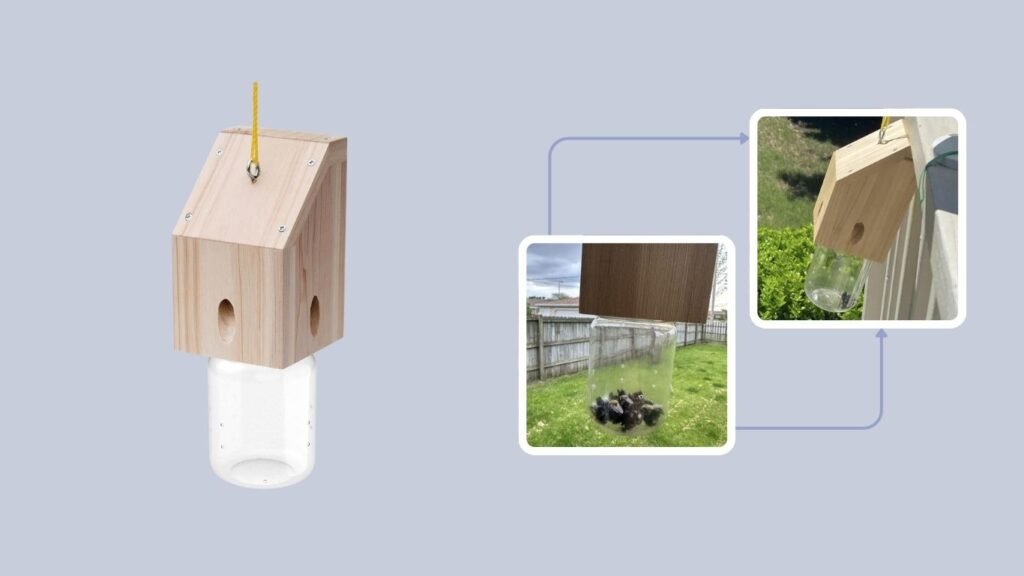 Carpenter Bee Trap for Outside with Removable Catcher