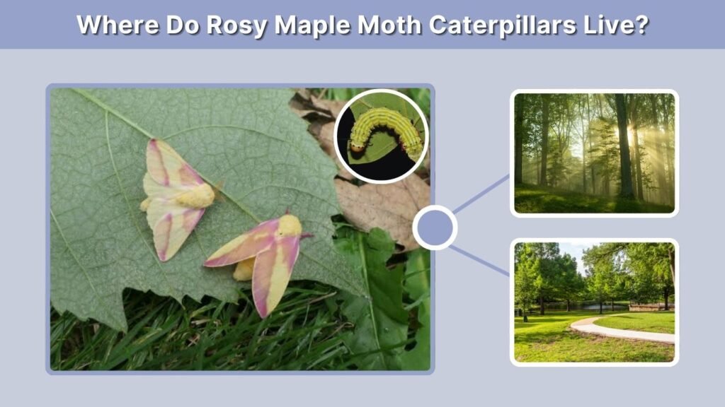 Where Do Rosy Maple Moth Caterpillars Live?