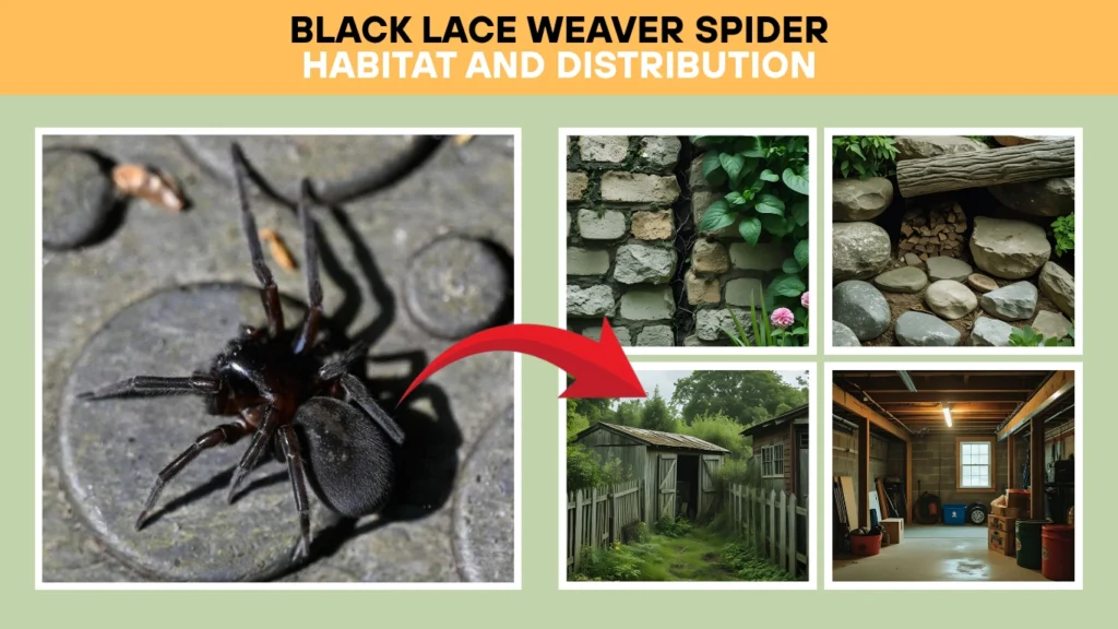 Black Lace Weaver Spider
Habitat and Distribution