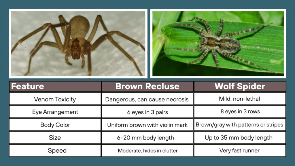 Brown Recluse vs Wolf Spider