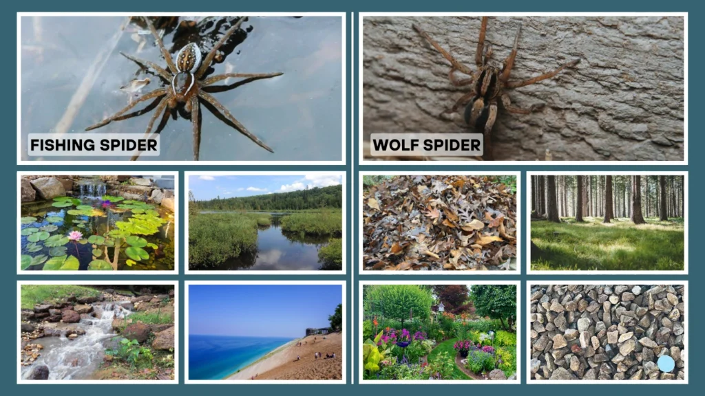Fishing Spider vs Wolf Spider Habitat and Lifestyle