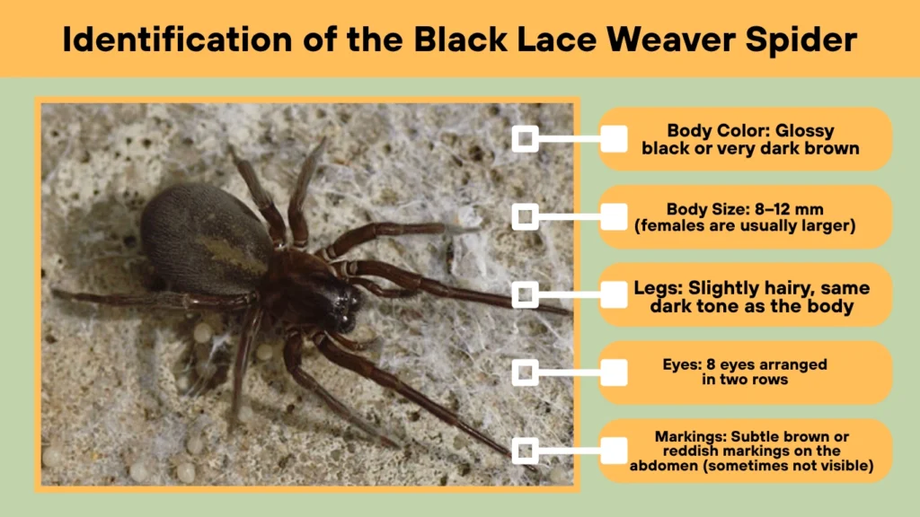 Identification of the Black Lace Weaver Spider