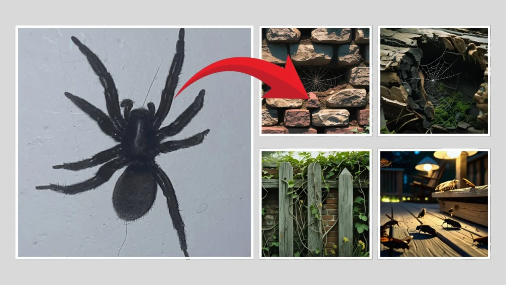 Black house spiders Preferred Outdoor Habitats