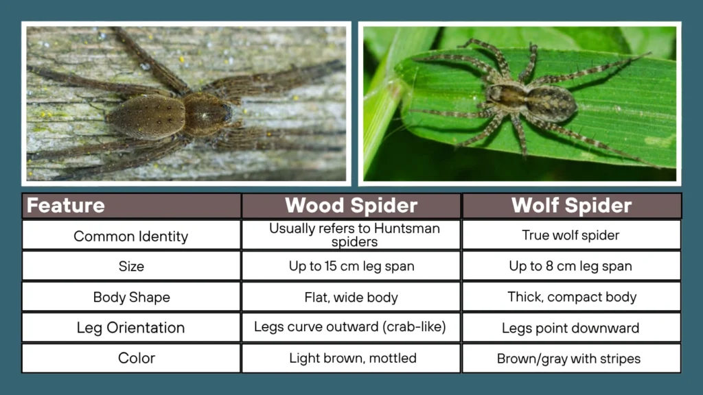 Wood Spider vs Wolf Spider