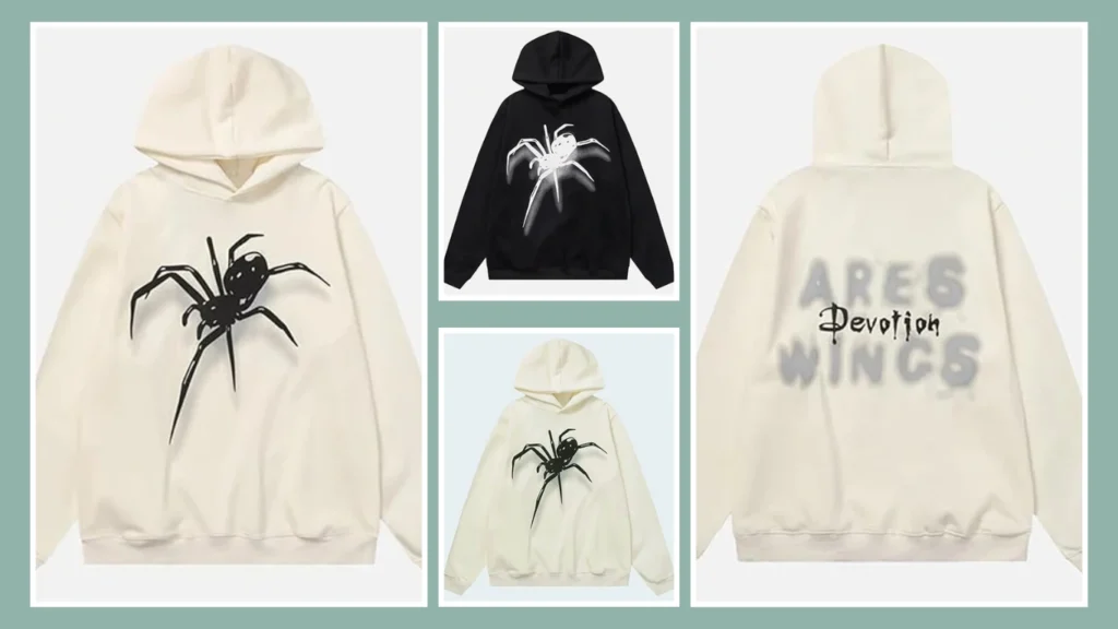 Amiblvowa Y2K Aesthetic Spider Hoodie