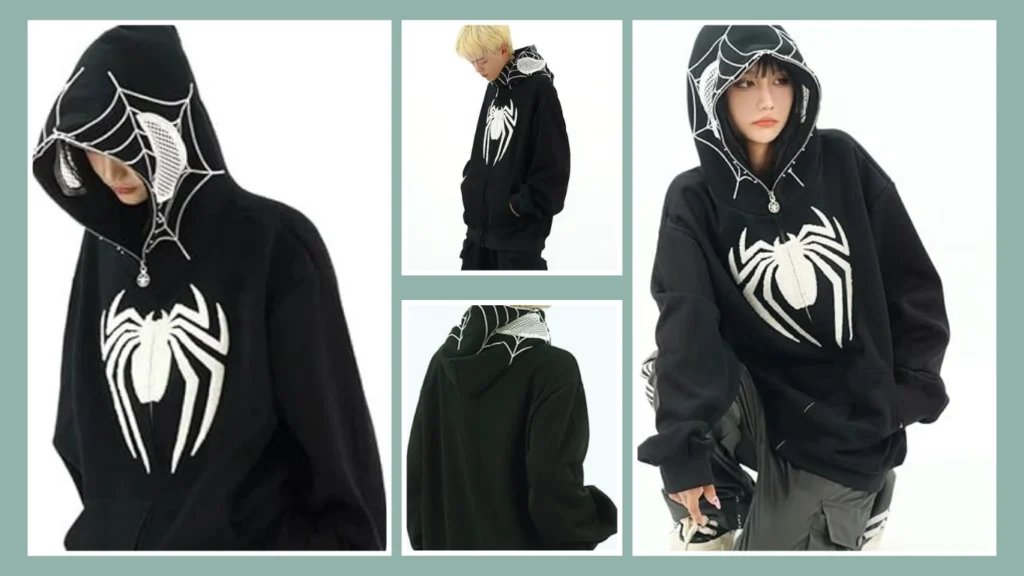 OATSBAS Spider Graphic Hoodies Oversized