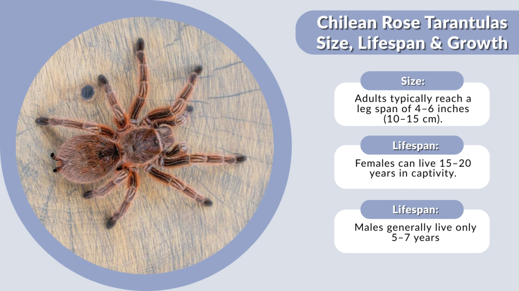 Chilean Rose Tarantulas Size, Lifespan & Growth